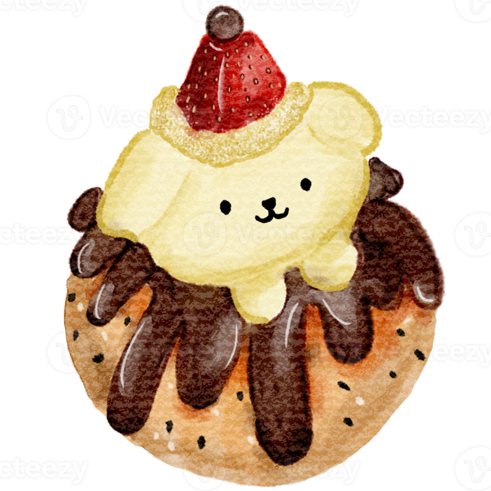 Celebrate the cuteness of Sanrio's Pompompurin with this delightful cake illustration png