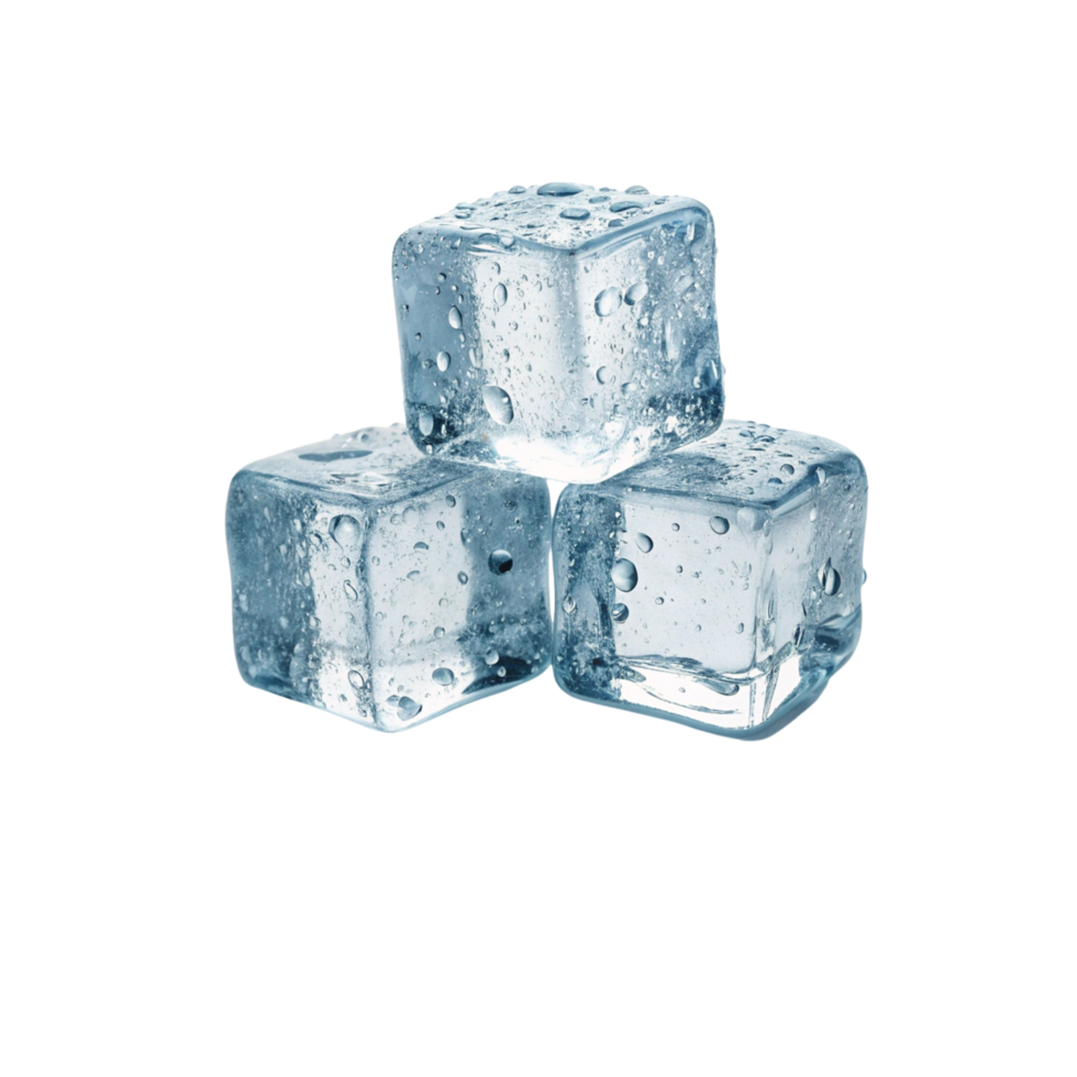 Crystal Clear Ice Cubes Transparent Frozen Water Cubes Isolated png