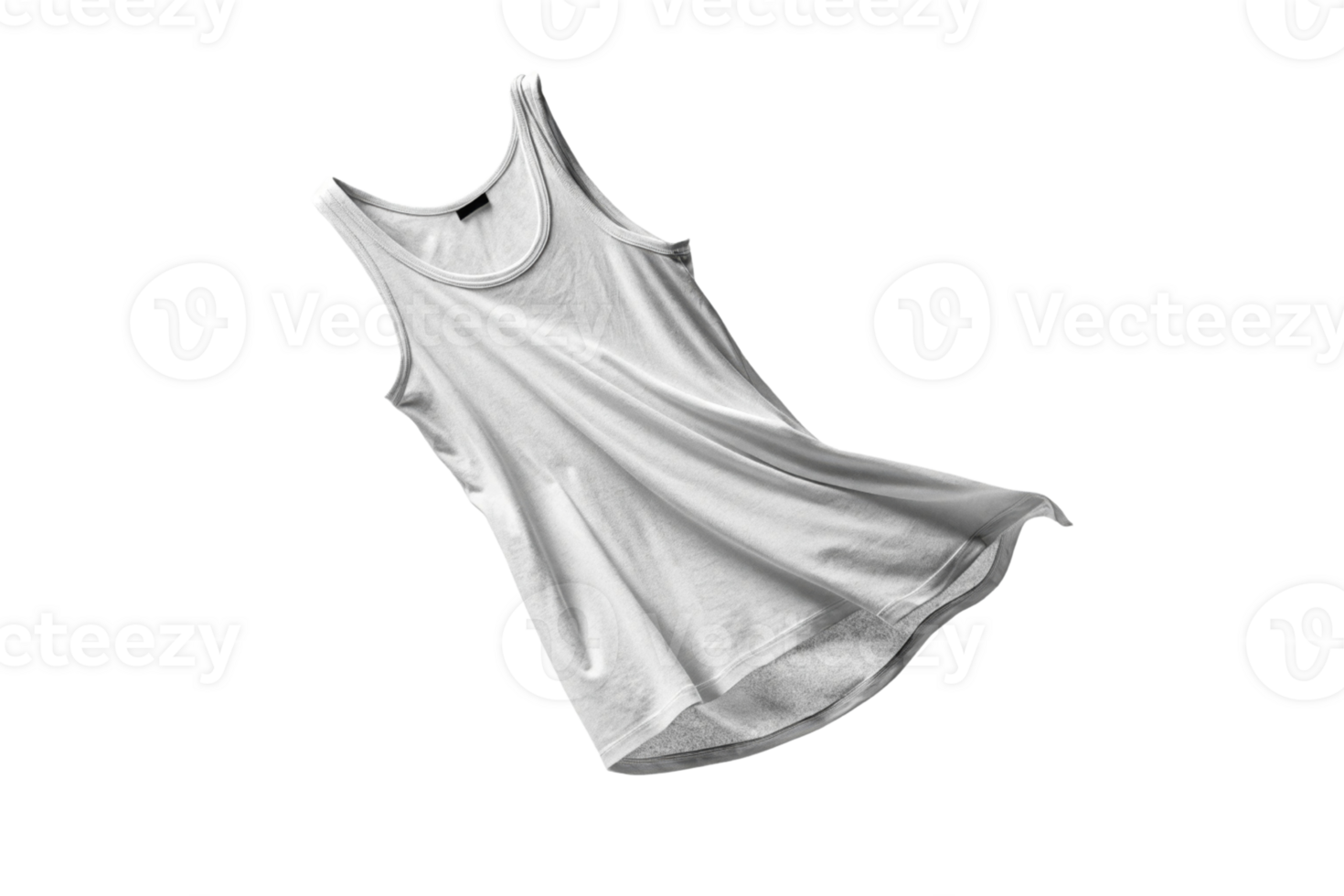 plain white tank top is displayed, showcasing its soft fabric and casual style, perfect for summer wear or layering png