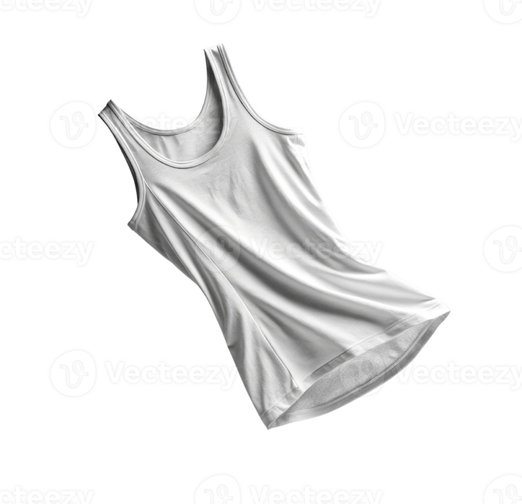 simple and elegant white tank top, showcasing its soft fabric and casual style, perfect for layering or wearing alone png