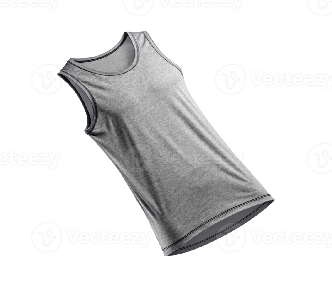 Light gray tank top made of soft fabric, perfect for casual wear or workouts, showcasing simple and stylish design png