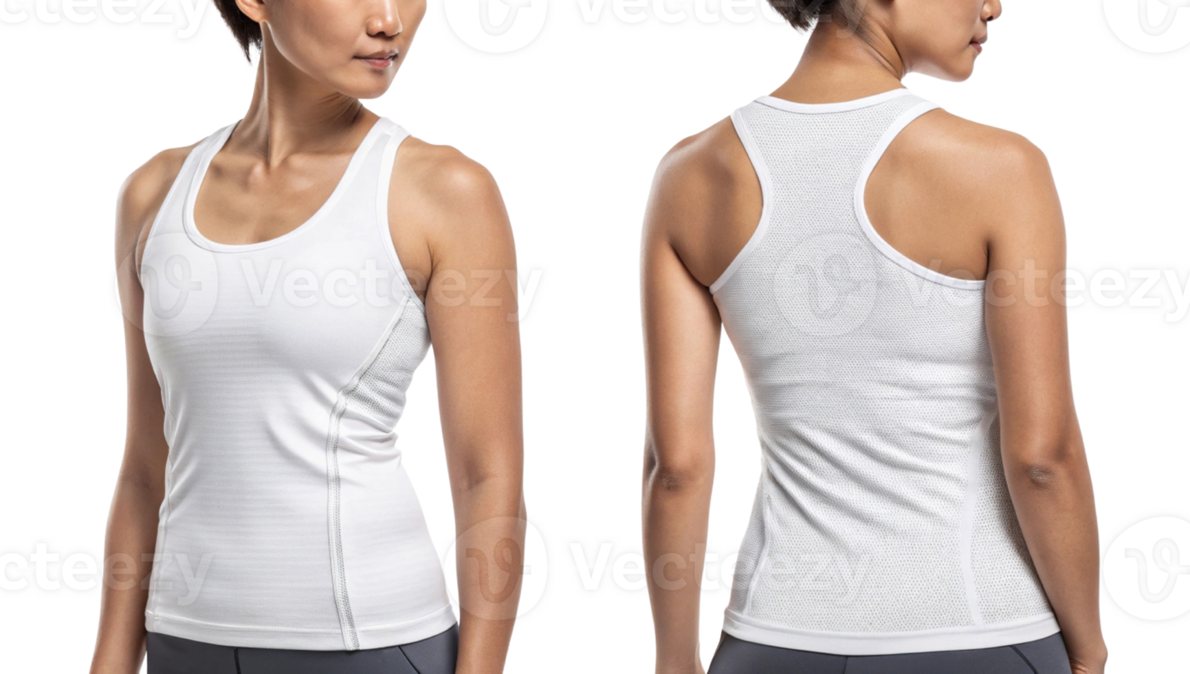 fitted white athletic tank top designed for comfort and performance, showcasing sleek silhouette and breathable fabric for active wear png