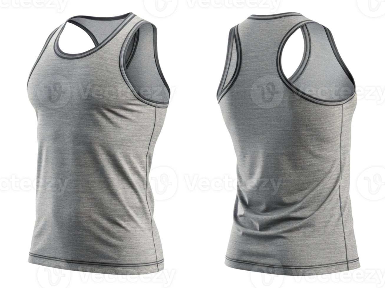 Lightweight gray athletic tank top designed for comfort and performance, perfect for workouts and casual wear png
