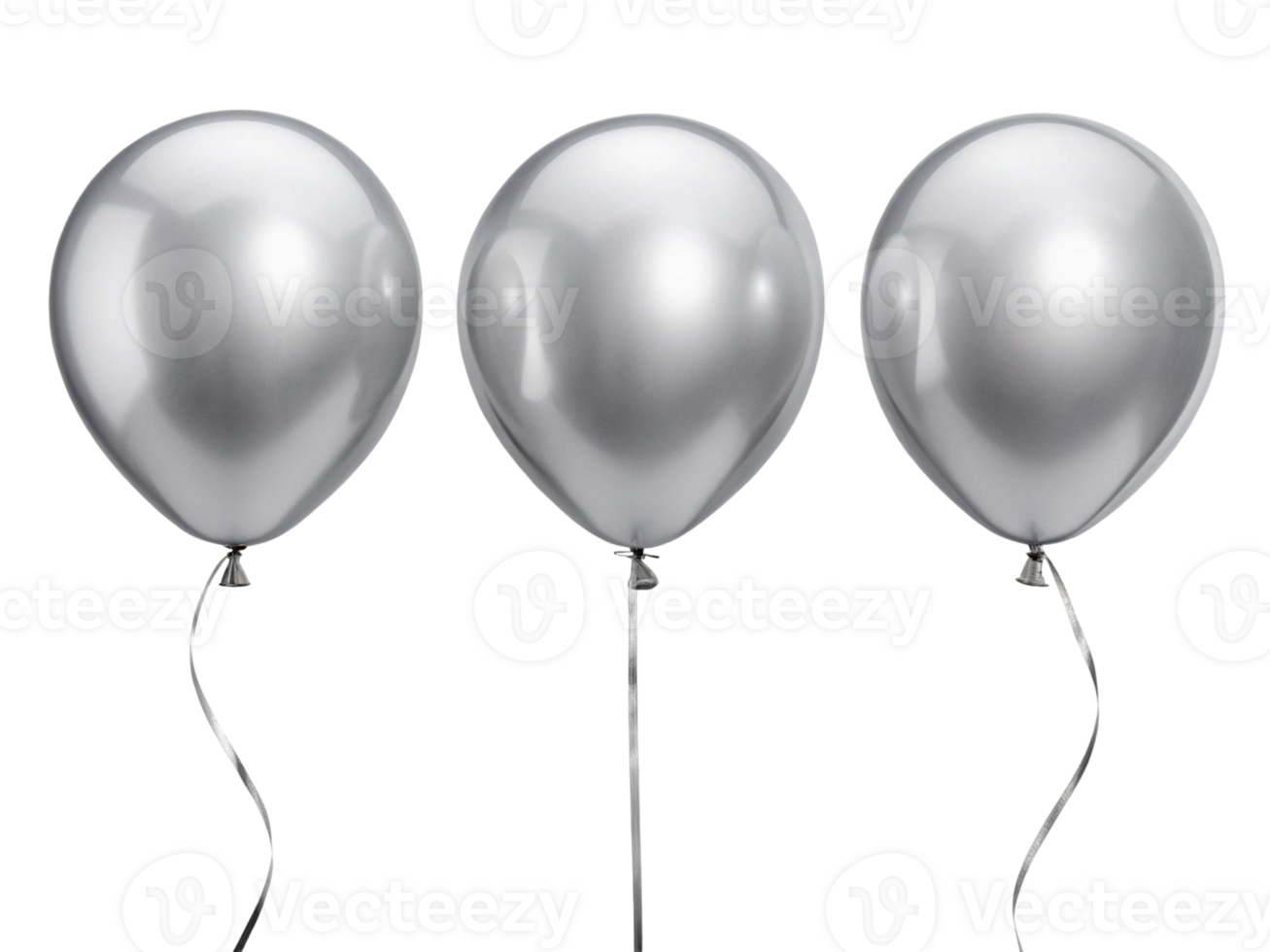 Shiny silver balloons create festive atmosphere, perfect for celebrations and events, adding elegance and charm to any occasion png