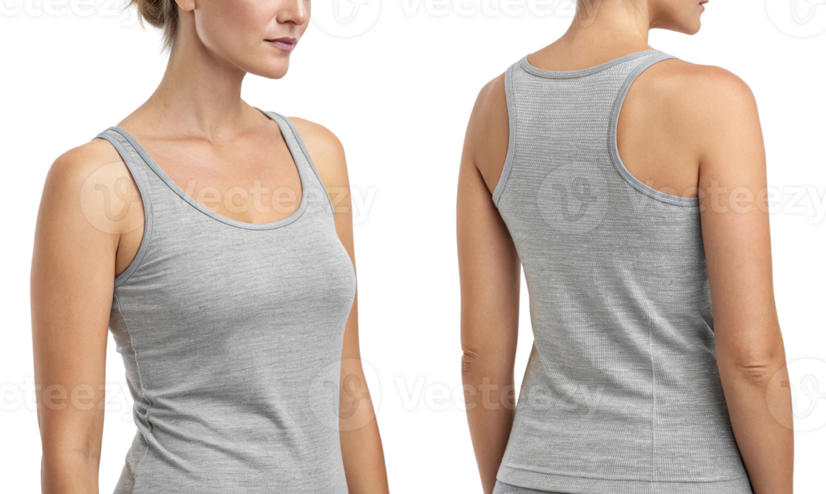 stylish gray tank top designed for comfort and versatility, perfect for casual wear or workouts, showcasing flattering fit png