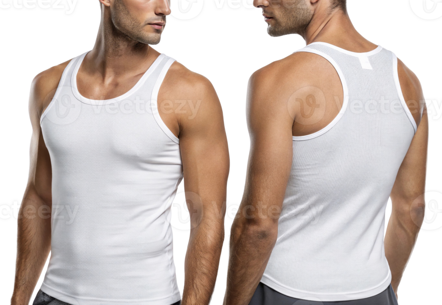 stylish and comfortable white tank top for men, perfect for casual wear or workouts, showcasing modern fit and versatile design png