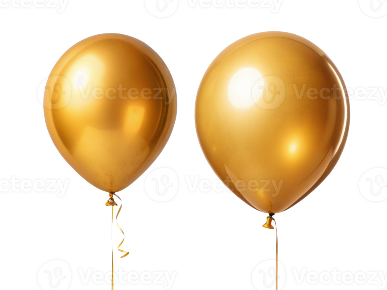 Golden balloons add festive touch to any celebration, shining brightly and creating joyful atmosphere png
