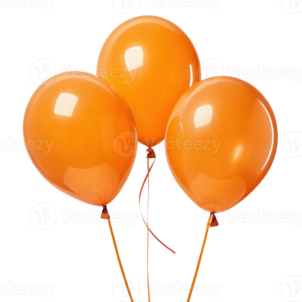 Bright orange balloons create festive atmosphere, perfect for celebrations and parties, adding joy and color to any event png
