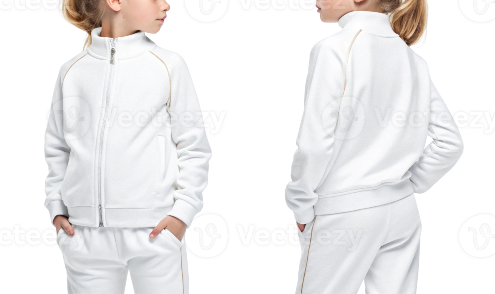 stylish and comfortable children tracksuit featuring zip up jacket and matching pants, perfect for active play and casual outings png