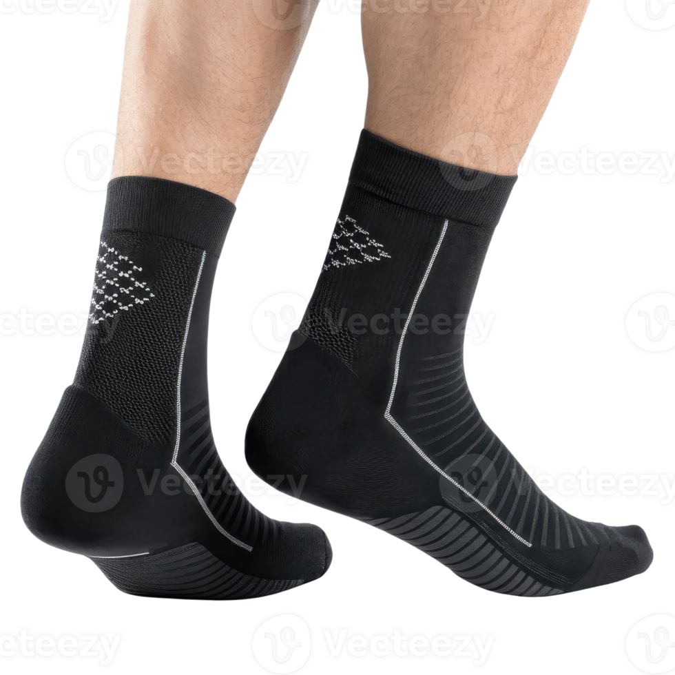 Comfortable socks mockup showcasing sleek design perfect for athletic wear and casual use, ideal for showcasing style and functionality png