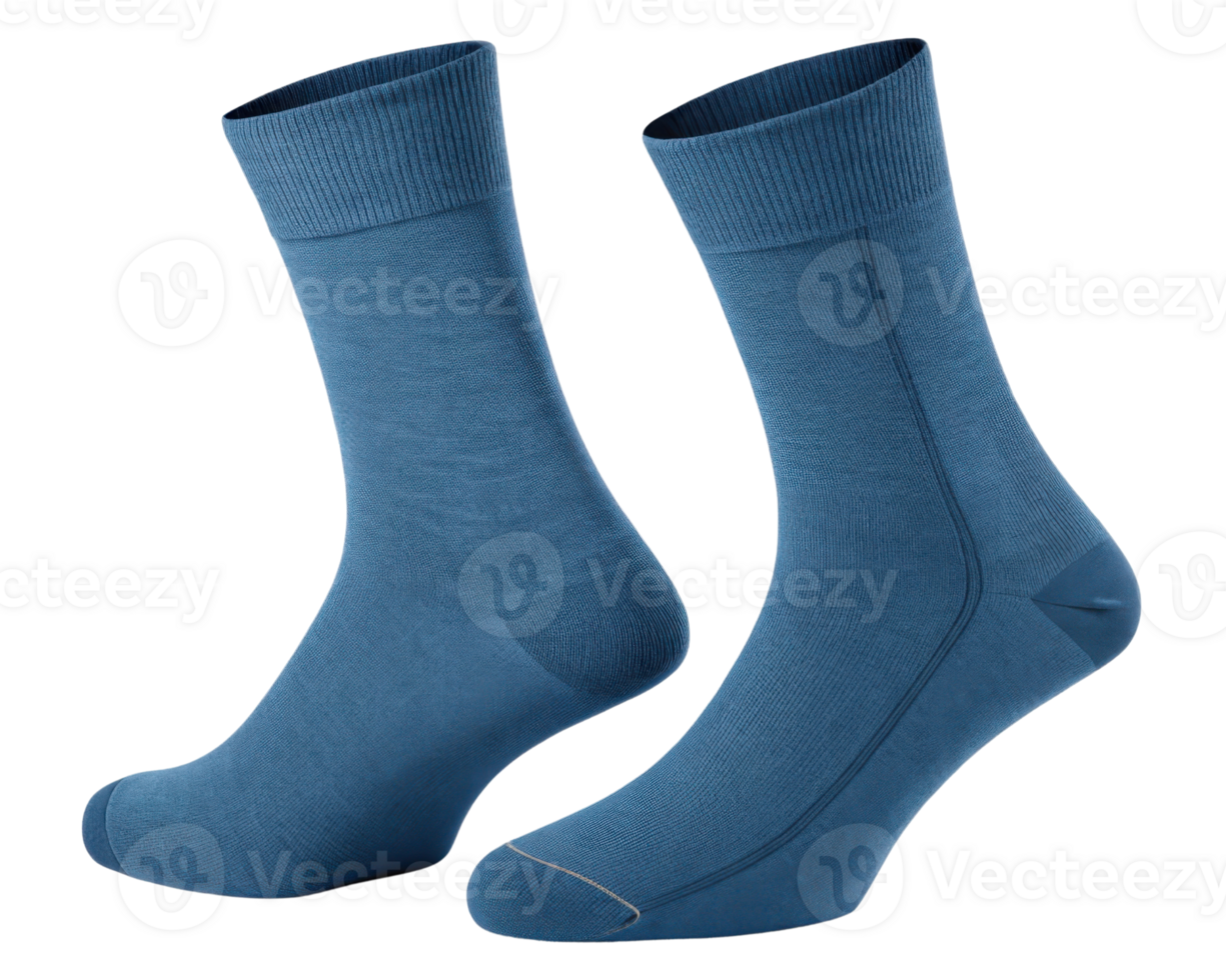 Comfortable blue socks mockup showcasing stylish design perfect for casual wear and adding touch of elegance to any outfit png