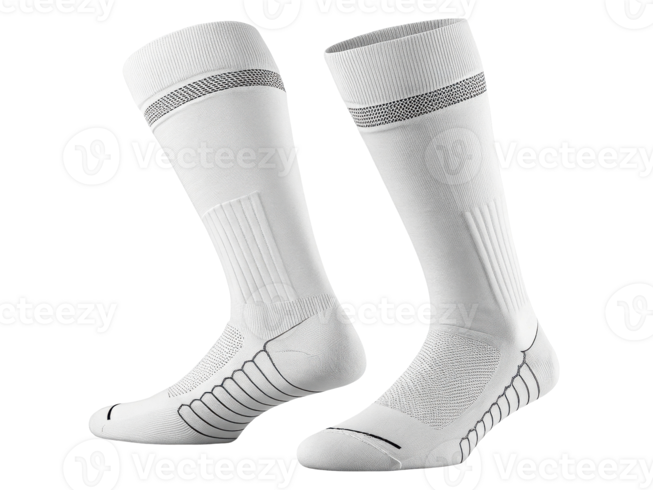 Stylish white socks mockup showcasing sleek design perfect for sports or casual wear, emphasizing comfort and performance png