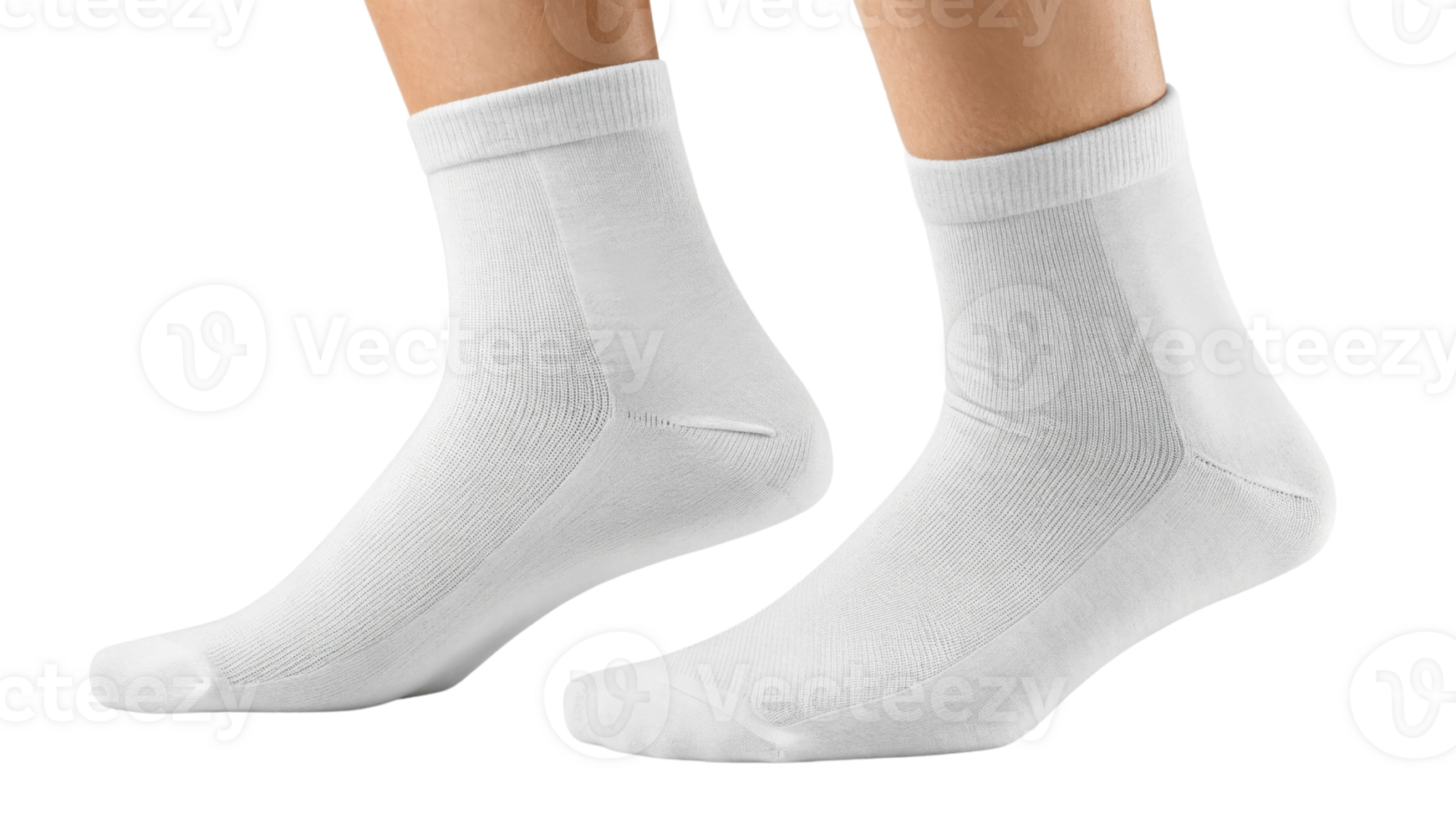 Comfortable white socks mockup showcasing classic design perfect for casual wear and everyday use png