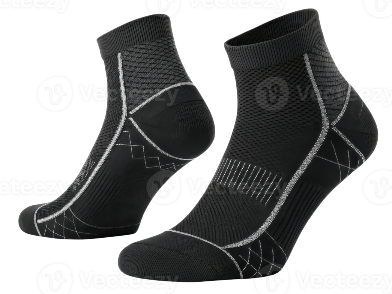 Stylish black socks mockup showcasing modern design perfect for athletic wear or casual outfits. Ideal for showcasing your brand png