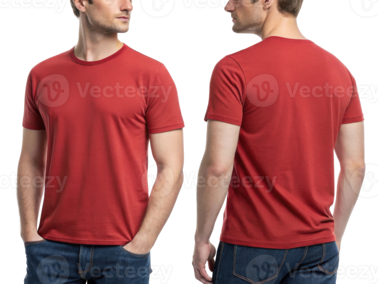 stylish red t shirt template showcasing modern fit perfect for casual wear and versatile styling options png