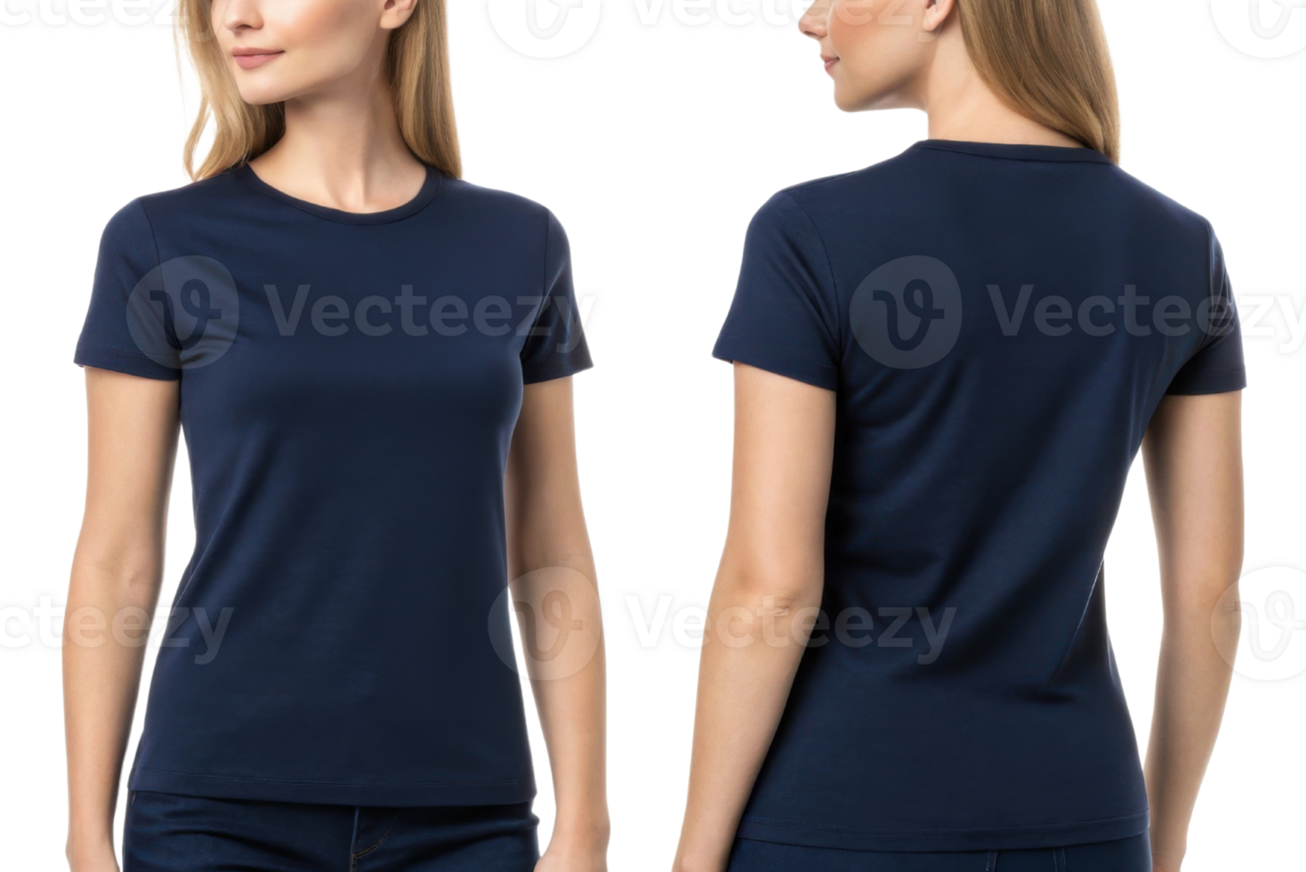 stylish navy blue t shirt template showcasing modern fit perfect for casual wear or custom designs. Ideal for fashion enthusiasts png