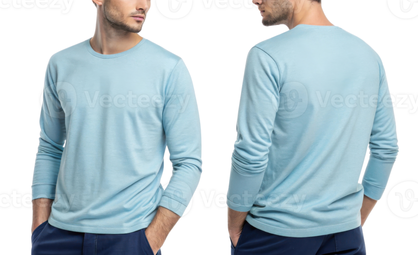stylish light blue long sleeve t shirt template showcasing modern fit perfect for casual wear and versatile styling options png