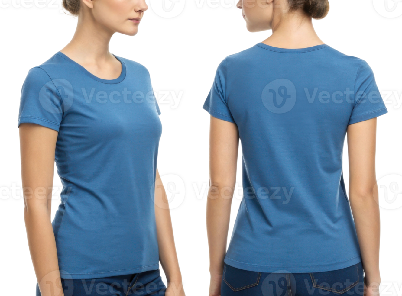 stylish blue t shirt template showcasing fitted design perfect for casual wear and comfortable layering png