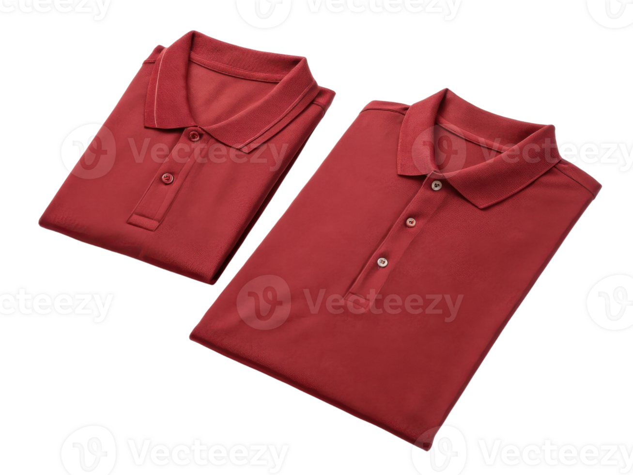 Stylish polo shirt template featuring two neatly folded red shirts perfect for casual or formal occasions png