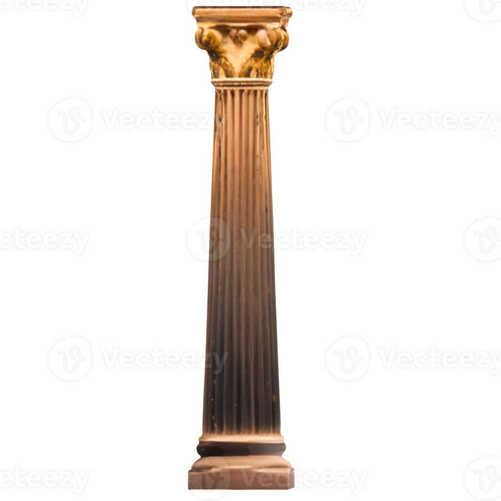 3d render classical column with transparent background png