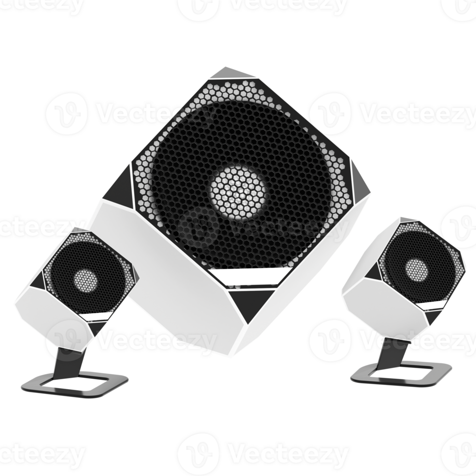 3d render speaker system with transparent background png