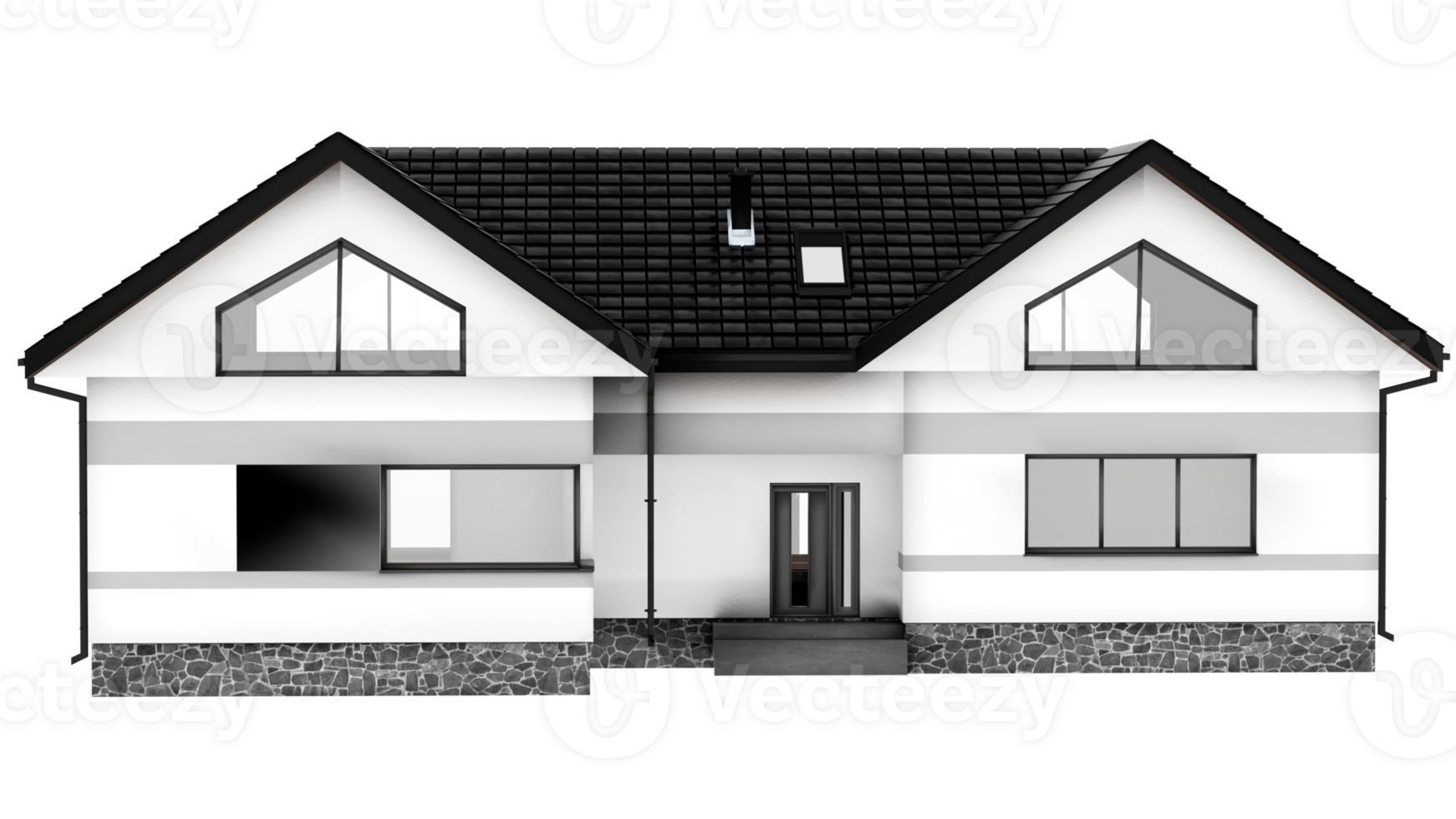 modern house Render with transparent background png