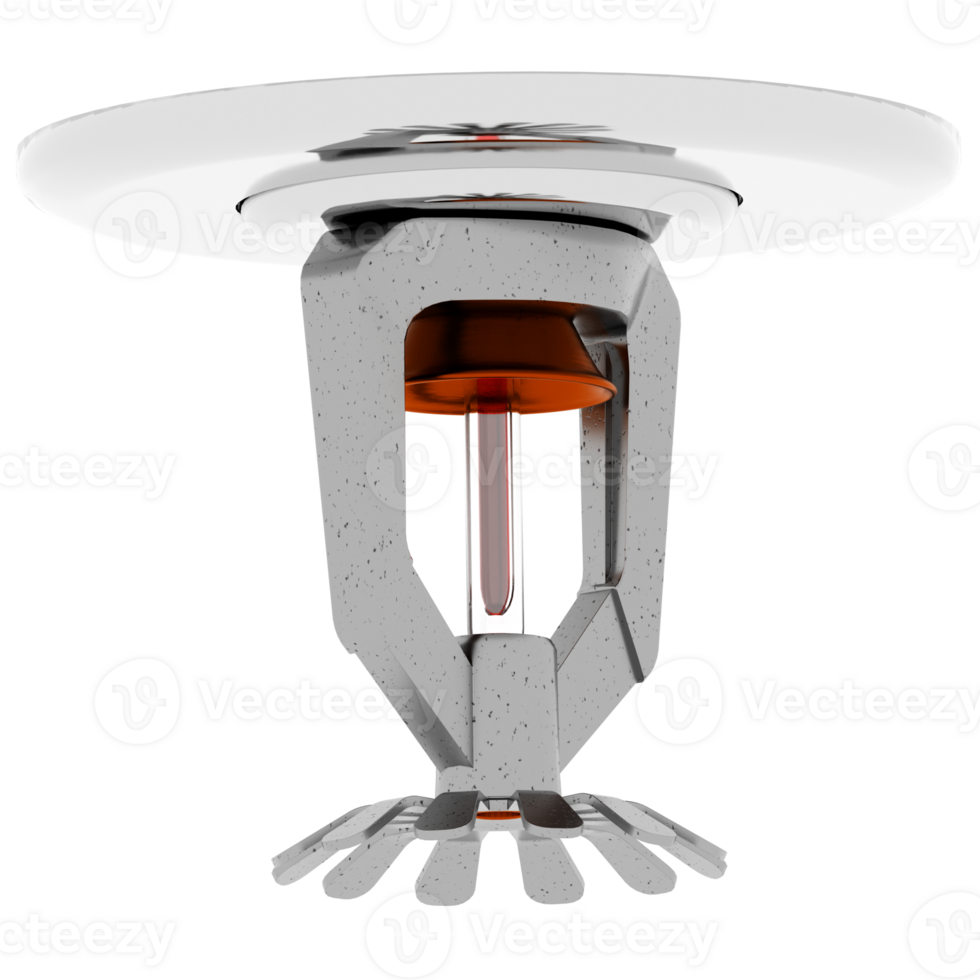 3d render fire sprinkler with transparent background png