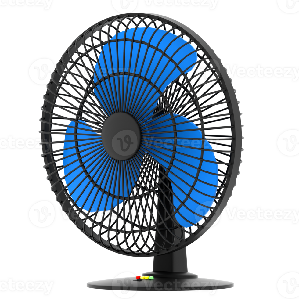 3d render table fan with transparent background png