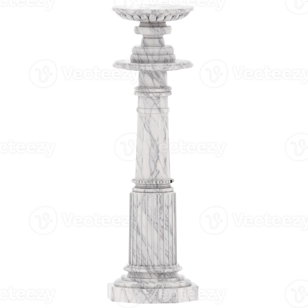 3d render marble pedestal with transparent background png