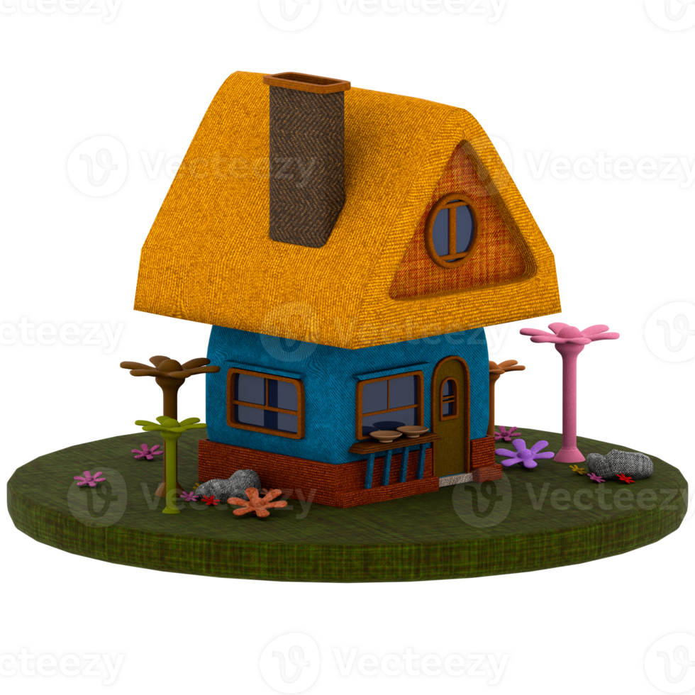 Render fantasy house with transparent background png