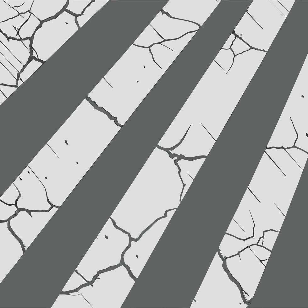 Cracked concrete background with white lines vector