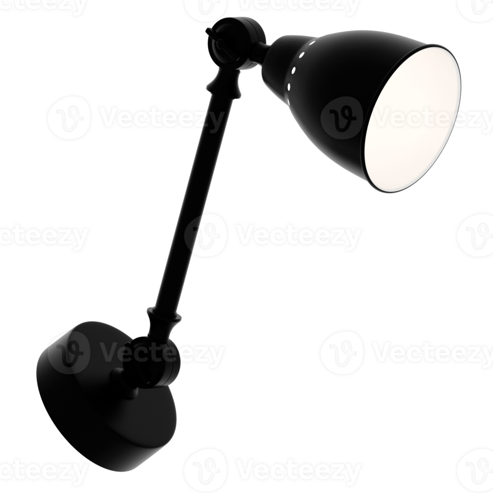3d render wall lamp with transparent background png
