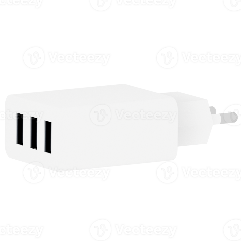 Usb charger plug adapter with transparent background png