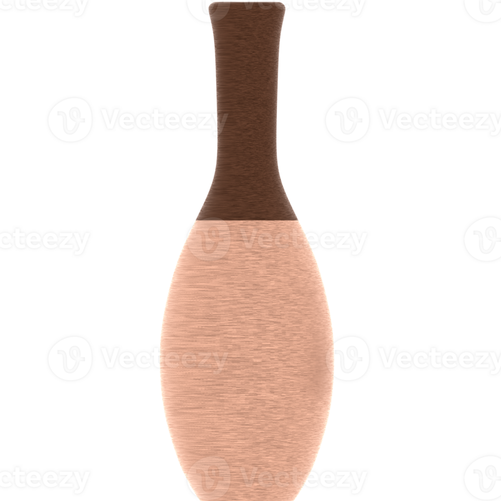 3d render wooden vases decor with transparent background png