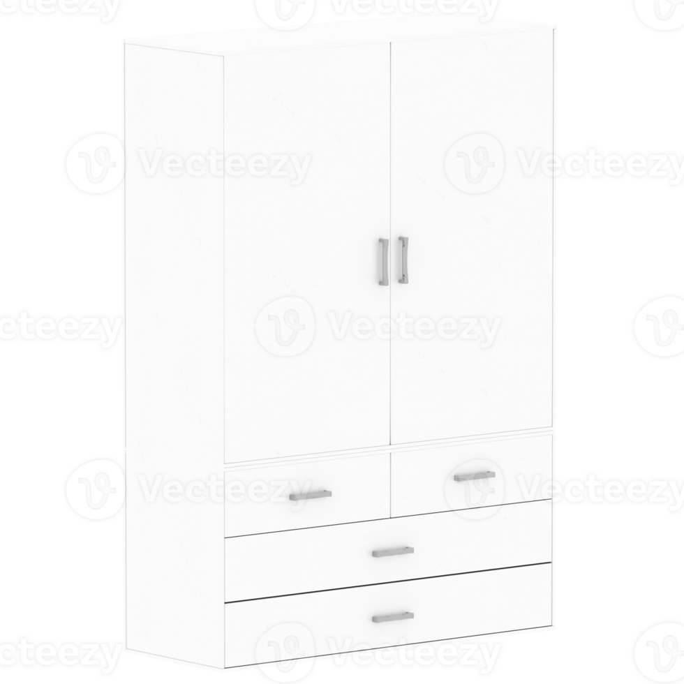 3d render wardrobe closet with transparent background png