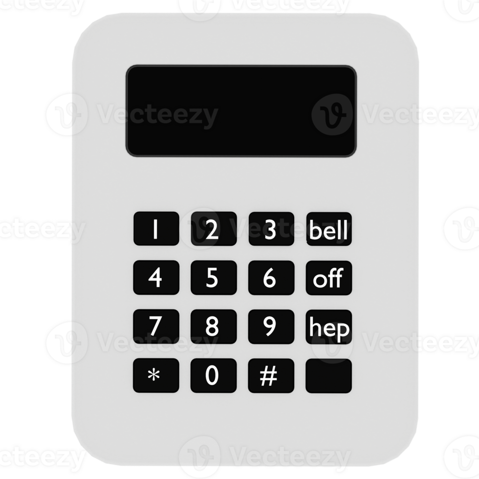 Render keypad device with transparent background png