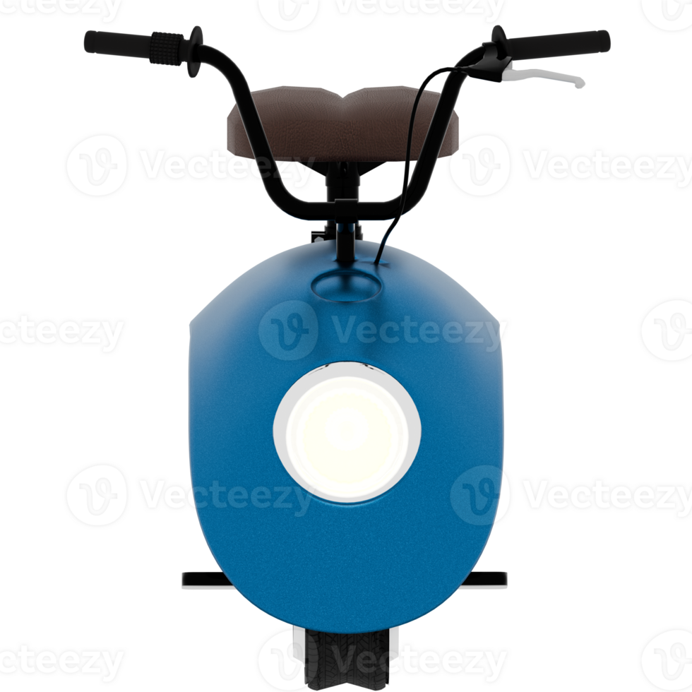 Render blue scooter with transparent wallpaper png