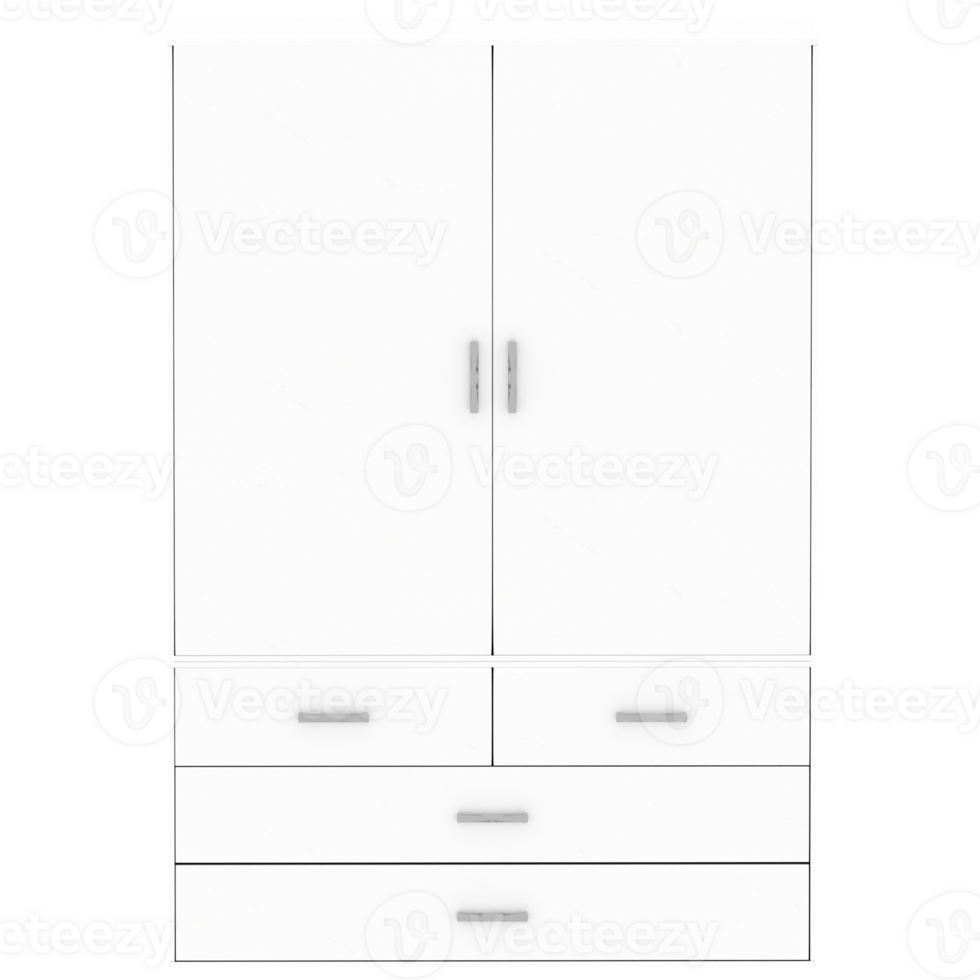Render wardrobe closet with transparent background png