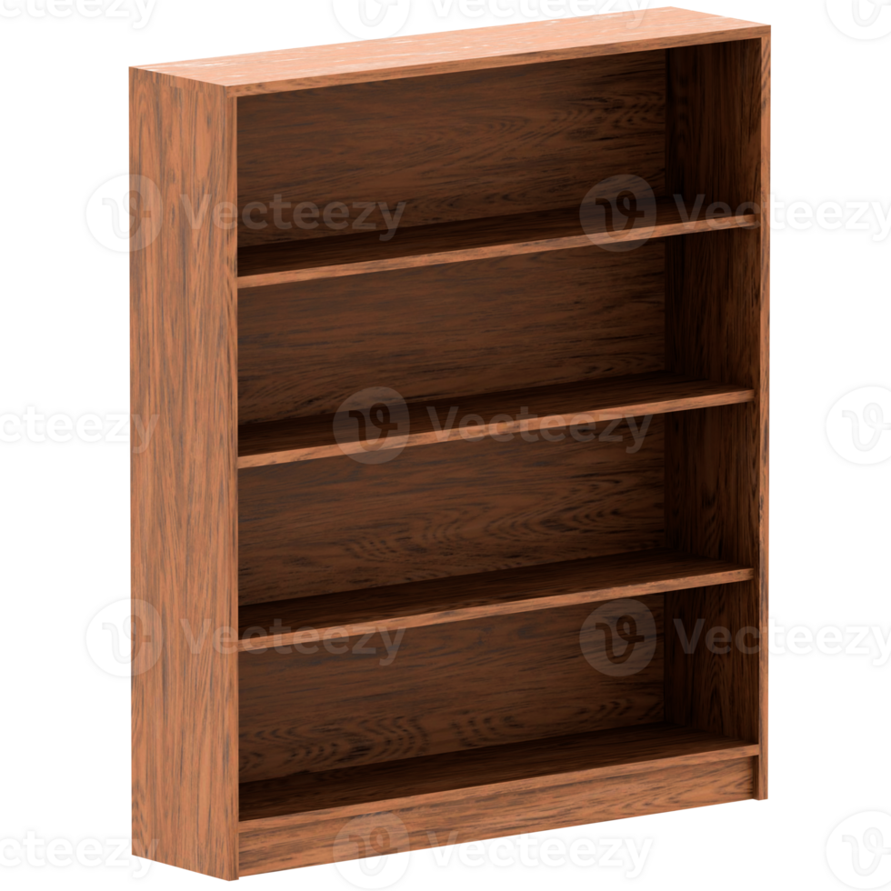 Render bookshelf with transparent background png