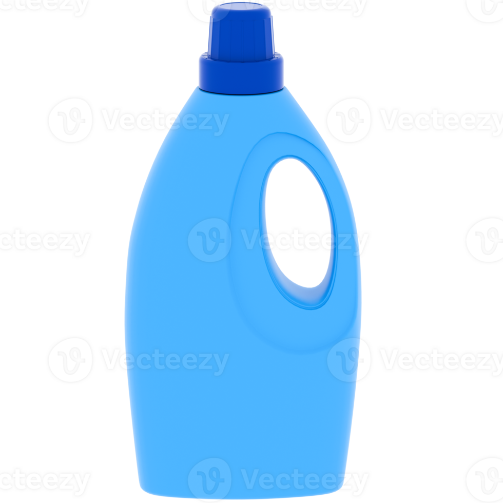 3d render detergent bottle with transparent background png