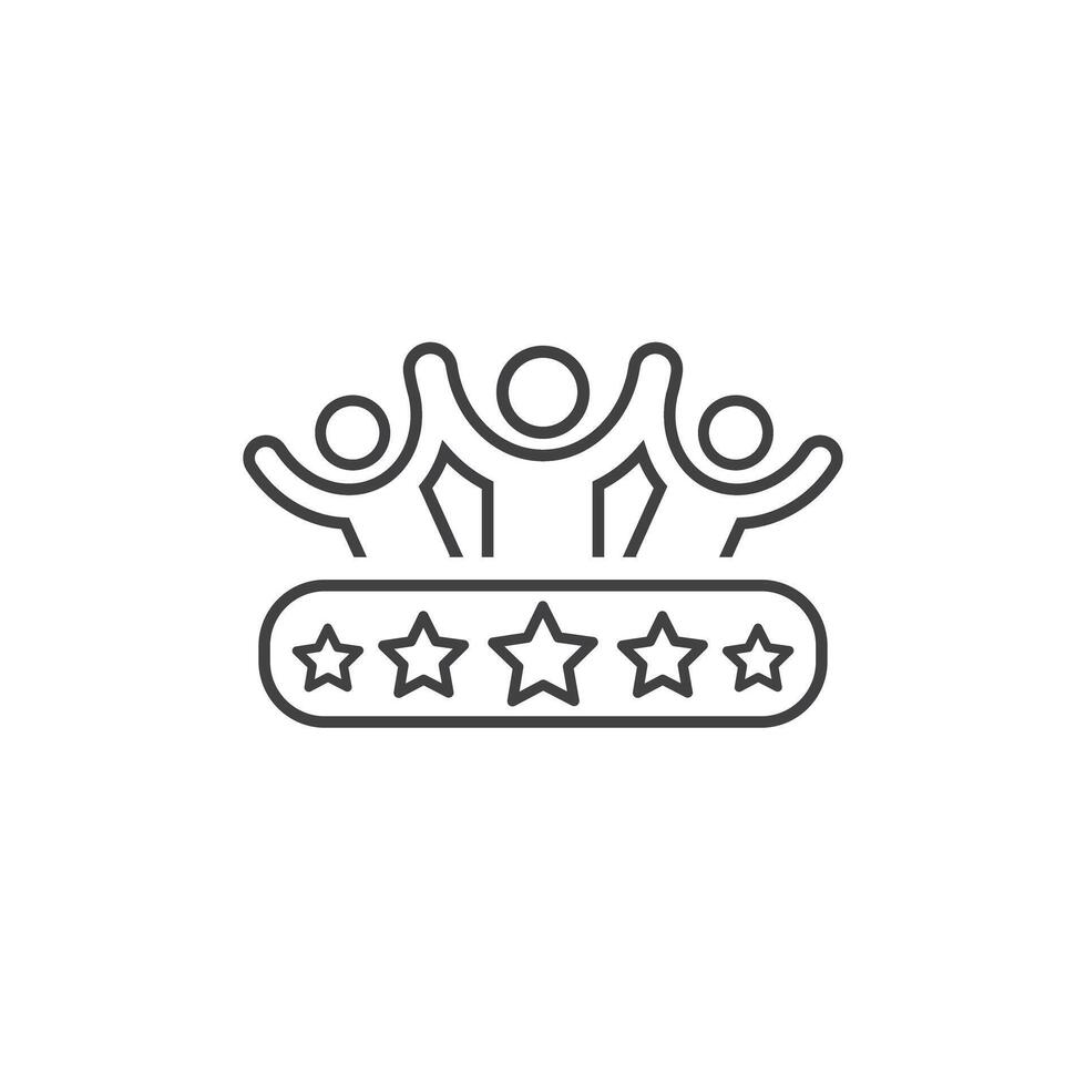 Happy people with five stars. vector