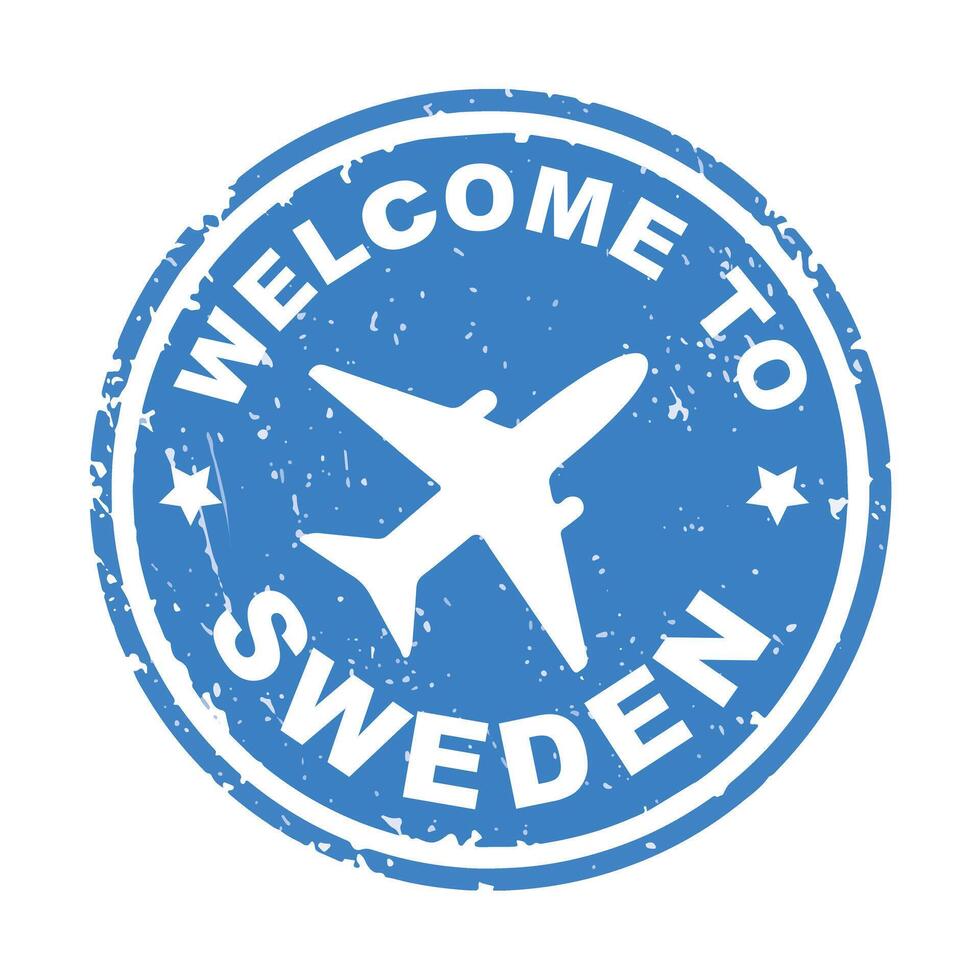 Welcome to Sweden label. vector