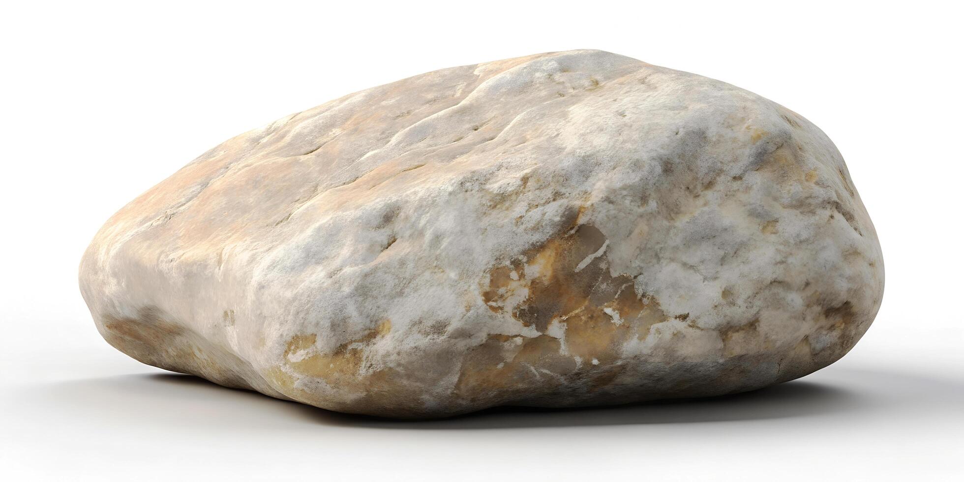 Large Smooth River Rock Pale Gray Stone with Natural Texture Isolated on White Background photo