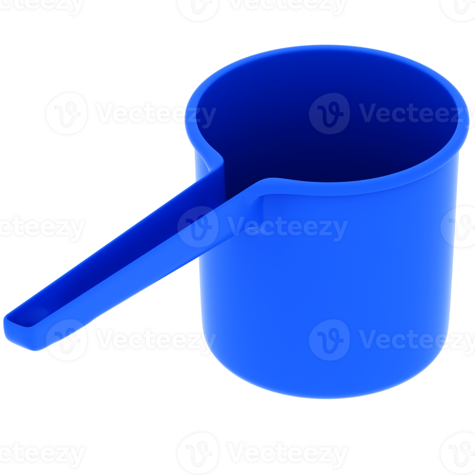 3d render blue measuring cup with transparent background png