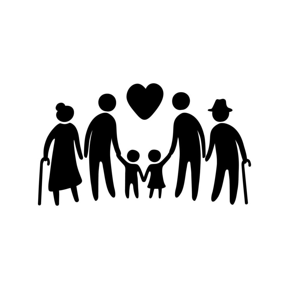 Icon of a Large LGBT Family vector