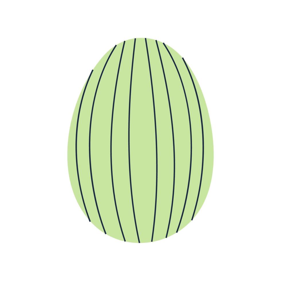 Cute illustration of green Easter egg. For festive, spring and celebration designs. vector