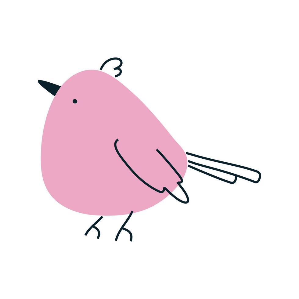 Minimalist pink bird. Perfect for spring and nature designs. vector