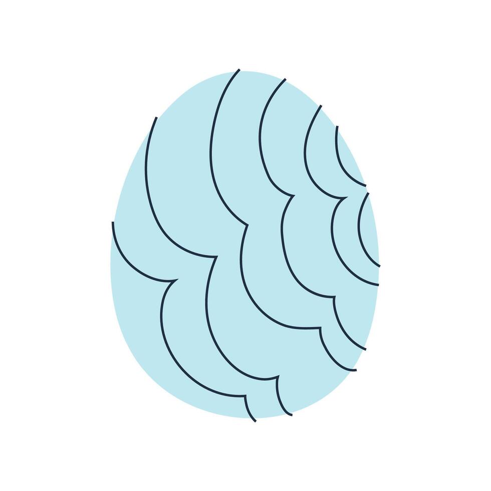 Minimalist illustration of blue Easter egg. For festive, spring and celebration designs. vector
