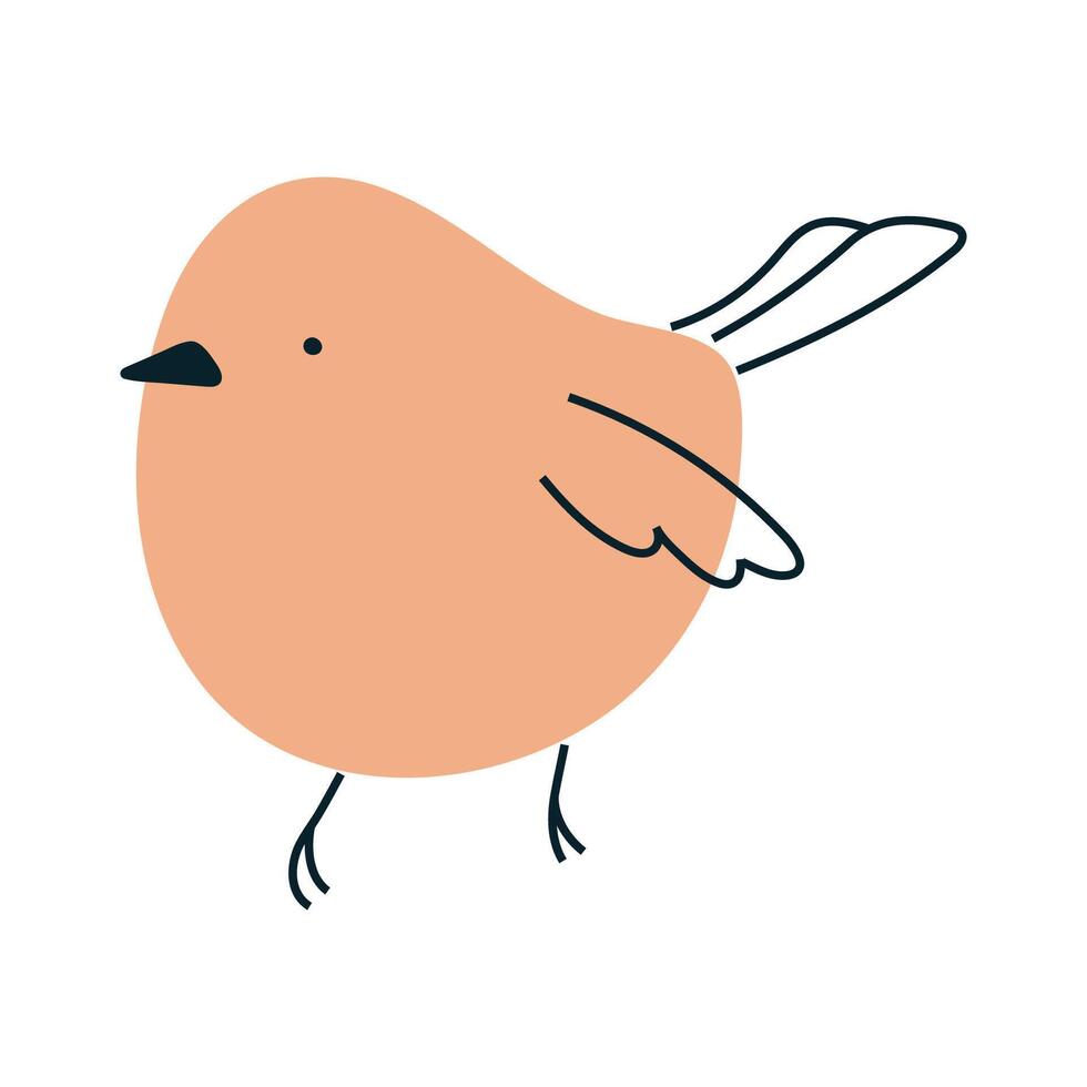 Minimalist orange bird. Perfect for spring and nature designs. vector