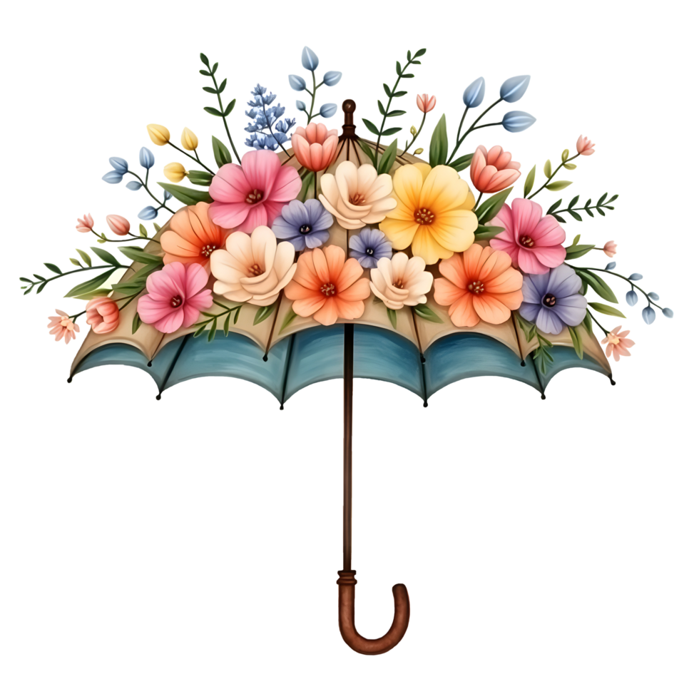 Spring Floral umbrella sublimation design png